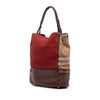 Burberry Nubuck and House Check Canvas Beckett Bucket Bag Secondhand