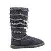 Philipp Plein Leather Ankle Boots Silver Metal Accessories with Skull Chains, Size 37 EU Secondhand
