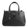 Prada Galleria Saffiano Lux Leather 2Way Handbag in Black Secondhand