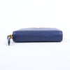 Prada Saffiano Metal 1MM268 Leather Coin Wallet in Blue Secondhand