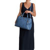 Prada Shopper shoulder bag in cobalt buckskin