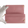 Prada pink Saffiano Metal long wallet