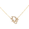Dior Gold Plated Oblique Strass Necklace Secondhand