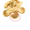 Chanel Gold Plated Resin CC Flower Push Back Earrings Secondhand