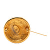 Chanel Gold Plated Round CC Sunburst Brooch Secondhand