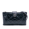 Chanel Quilted Glazed Calfskin Coco Pleats Clutch With Chain Secondhand