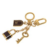 Louis Vuitton Gold Plated and Enamel Porte Cles Cadena Bag Charm and Key Holder Secondhand