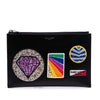 Saint Laurent Leather Multi Patch Zip Pouch Secondhand