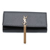 Saint Laurent Quilted Calfskin Monogram Kate Tassel Clutch Secondhand