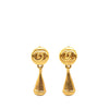 Chanel Gold Plated CC Teardrop Clip On Earrings Secondhand