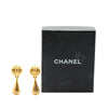 Chanel Gold Plated CC Teardrop Clip On Earrings Secondhand