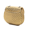 Secondhand Chanel CC Chevron Metallic Aged Calfskin Bubble Flap