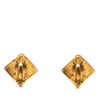 Chanel CC Gold Plated Rhombus Clip on Earrings Secondhand