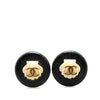 Chanel Resin CC Shell Button Clip On Earrings Secondhand