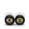 Chanel CC Brass and Resin Round Push Back Earrings Secondhand
