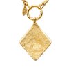 Chanel CC Gold Plated Diamond Shape Pendant Necklace Secondhand