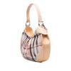 Burberry Patent Trimmed House Check Coated Canvas Hearts Shoulder Bag Secondhand