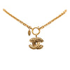 Chanel Gold Plated Quilted CC Pendant Necklace Secondhand