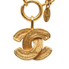 Chanel Gold Plated Quilted CC Pendant Necklace Secondhand