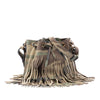 Secondhand Saint Laurent Small Camouflage Print Suede Emmanuelle Fringe Bucket Bag