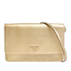 Secondhand Prada Metallic Saffiano Wallet on Strap