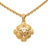 Chanel Gold Plated CC Arabesque Clover Pendant Necklace Secondhand