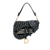 Dior Oblique Embroidered Velvet Saddle Bag Secondhand