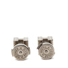 Hermès Palladium Plated Enamel Cage dH Cube Push Back Earrings Secondhand