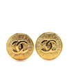 Chanel Gold Plated CC Round Clip on Earrings Secondhand