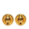 Chanel Gold Plated CC Round Clip on Earrings Secondhand