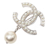Chanel CC Brass Faux Pearl Brooch Secondhand