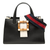Gucci Small Bicolor Calfskin Bamboo Buckle Web Top Handle Bag Secondhand