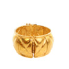 Chanel CC Gold Plated Quilted Wide Cuff Bracelet Secondhand