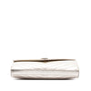 Saint Laurent Metallic Crackled Chevron Calfskin Monogram Envelope Chain Wallet Secondhand