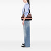 Prada Large Canvas Canapa Righe Striped Satchel Secondhand