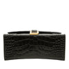 Balenciaga Small Croc Embossed Leather Hourglass Top Handle Bag Secondhand