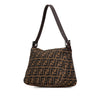 Fendi Zucca Canvas Double Flap Shoulder Bag Secondhand
