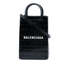 Balenciaga Mini Croc Embossed Leather Shopping Phone Holder Secondhand