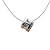Secondhand Hermès Palladium Plated Lacquered Cage D H Pendant Necklace