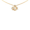 Dior Gold Plated Strass Logo Pendant Necklace Secondhand