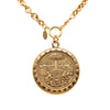 Chanel CC Gold Plated Crest Medallion Pendant Necklace Secondhand