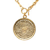 Chanel CC Gold Plated Crest Medallion Pendant Necklace Secondhand