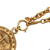 Chanel CC Gold Plated Crest Medallion Pendant Necklace Secondhand