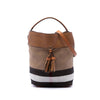 Burberry Medium Mega Check Canvas and Grained Calfskin Ashby Tassel Bucket Bag Secondhand