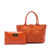 Bottega Veneta Small Lambskin Intreccio Cabat Tote Secondhand