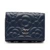 Chanel CC Embossed Goatskin Camellia Trifold Compact Wallet Secondhand