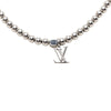 Louis Vuitton Brass Crystal Nano Beads Pendant Necklace Secondhand