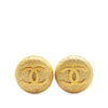 Chanel Gold Plated CC Round Clip On Earrings Secondhand