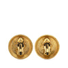 Chanel Gold Plated CC Round Clip On Earrings Secondhand