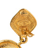 Chanel CC Gold Plated Sunburst Drop Clip On Earrings Secondhand